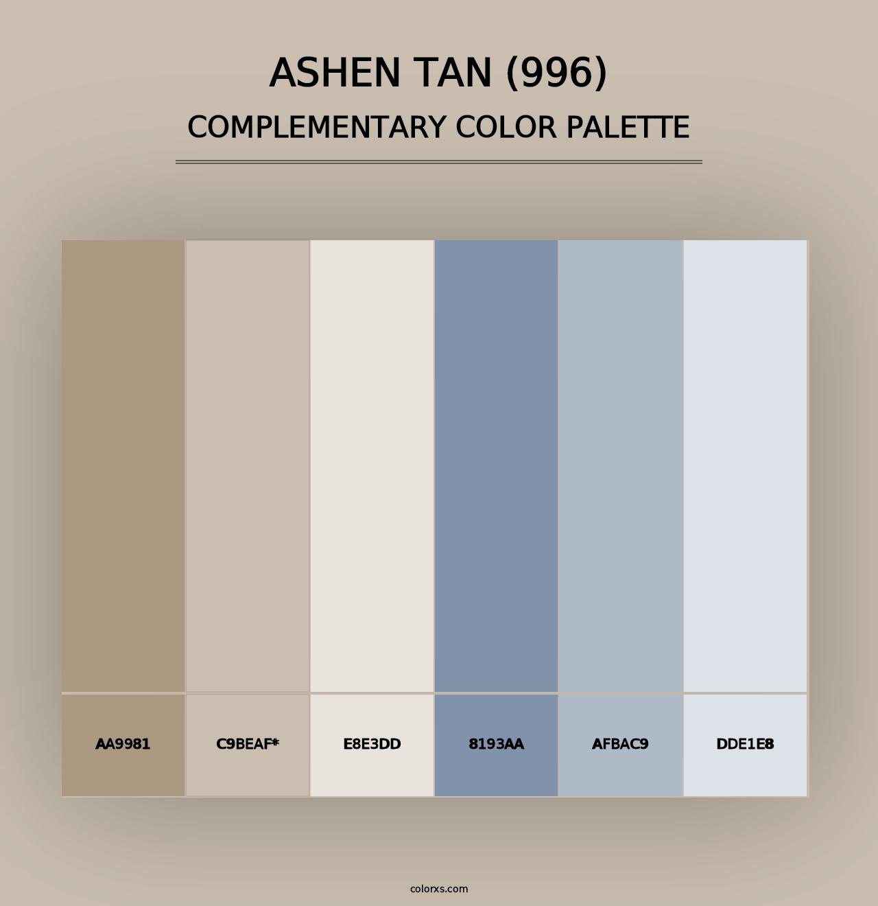 Ashen Tan (996) - Complementary Color Palette