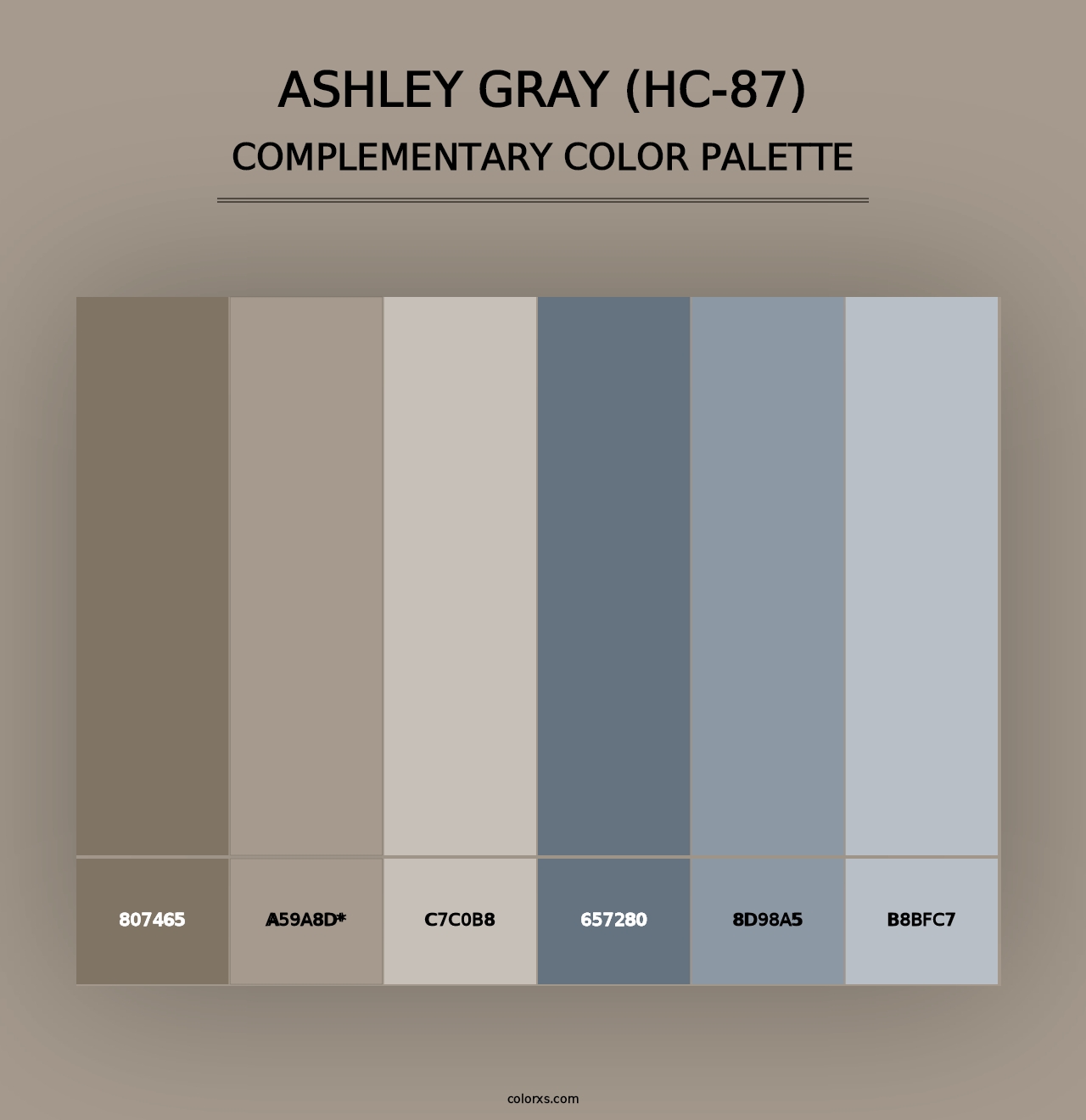 Ashley Gray (HC-87) - Complementary Color Palette