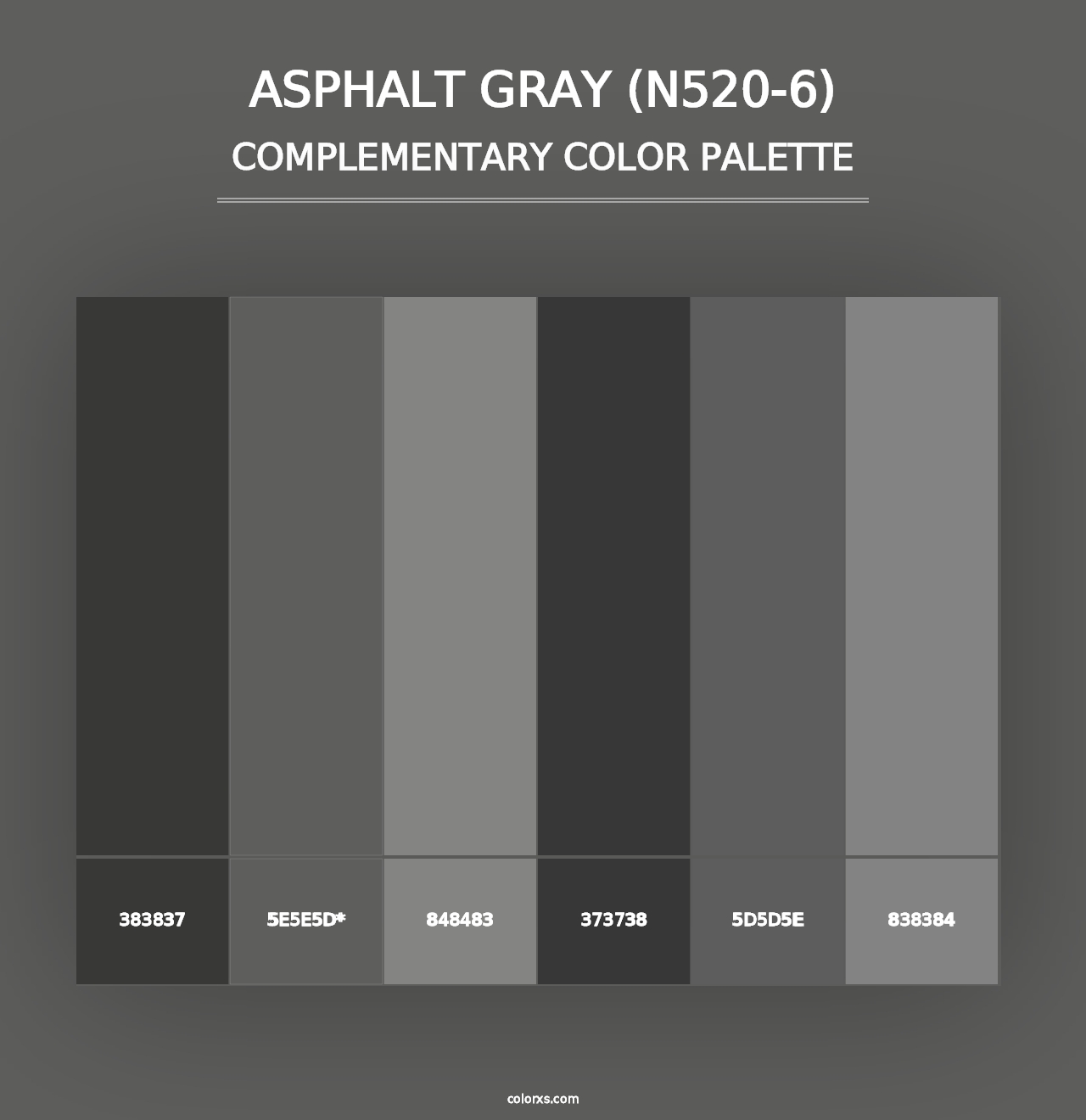 Asphalt Gray (N520-6) - Complementary Color Palette