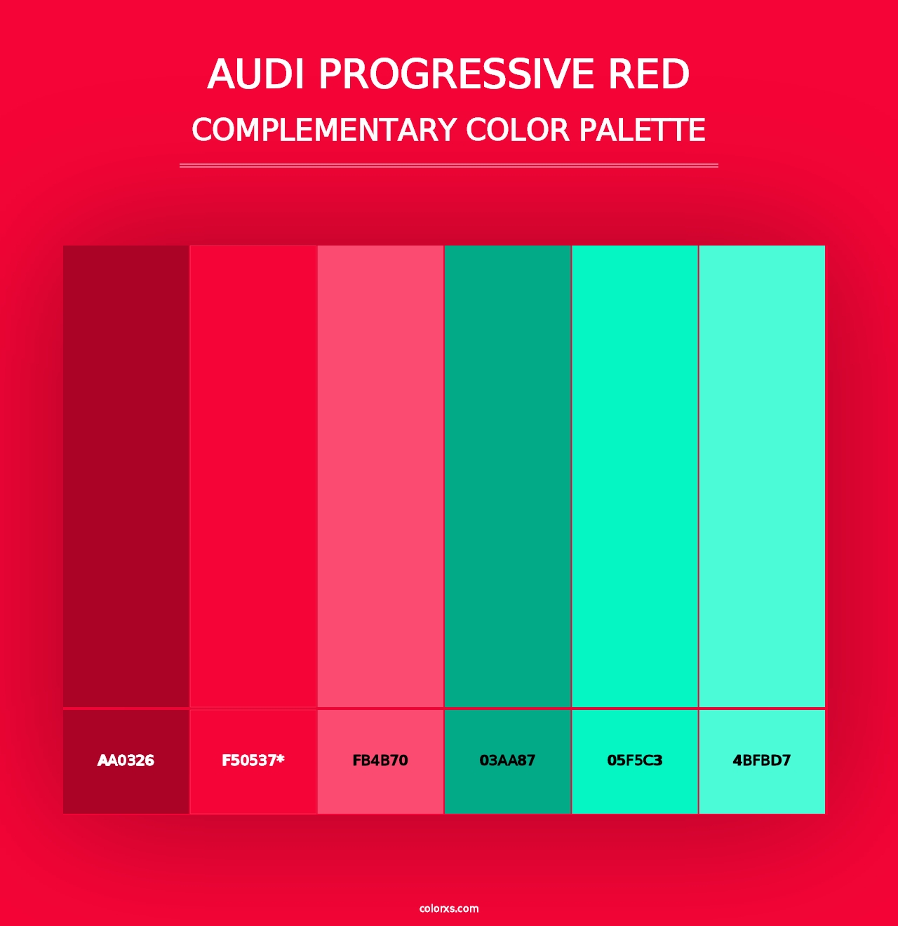 Audi Progressive Red - Complementary Color Palette