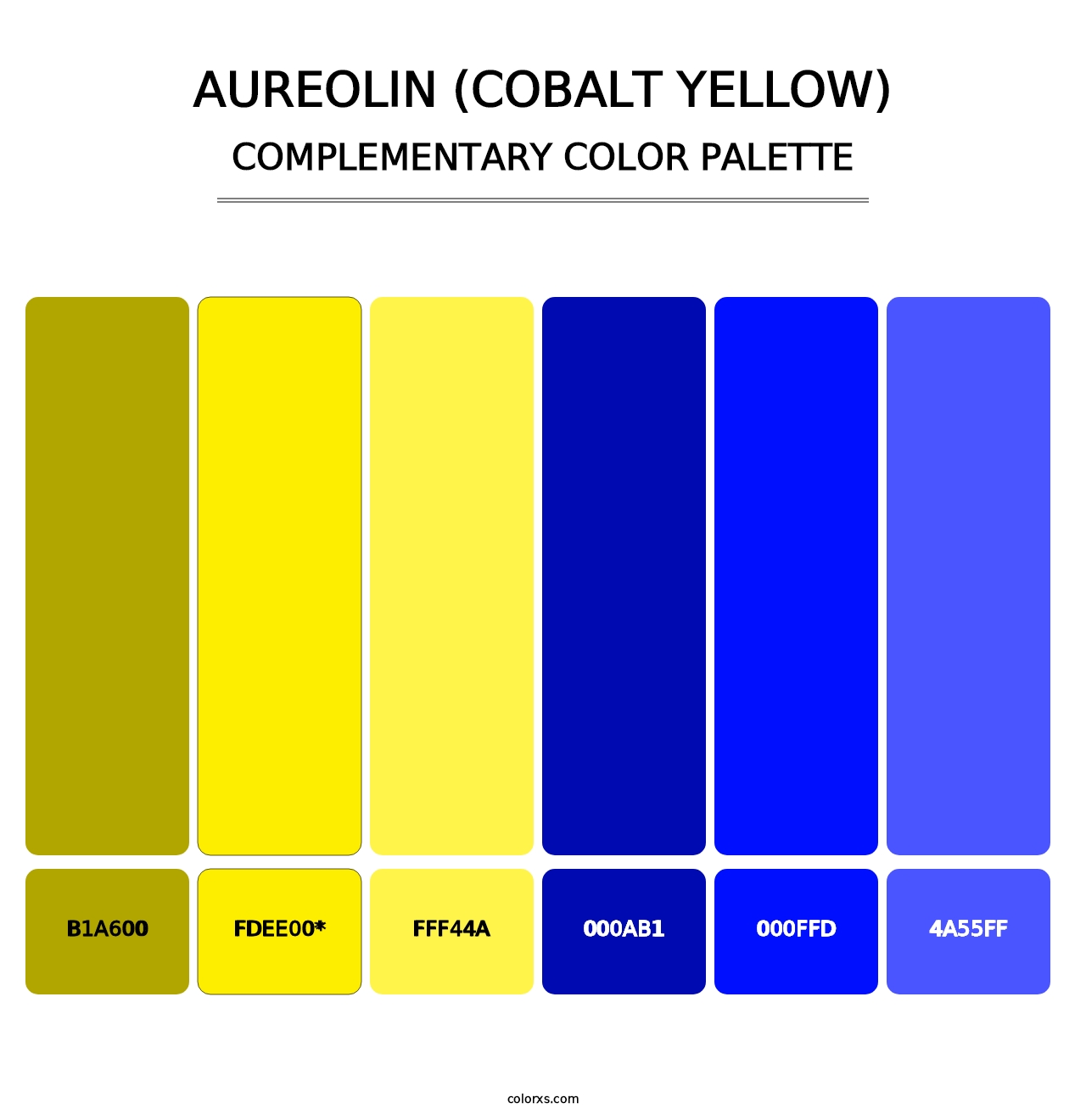 Aureolin (Cobalt Yellow) - Complementary Color Palette