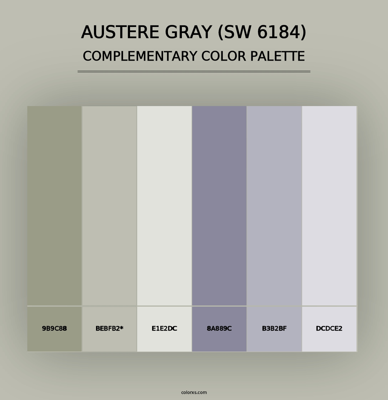 Austere Gray (SW 6184) - Complementary Color Palette