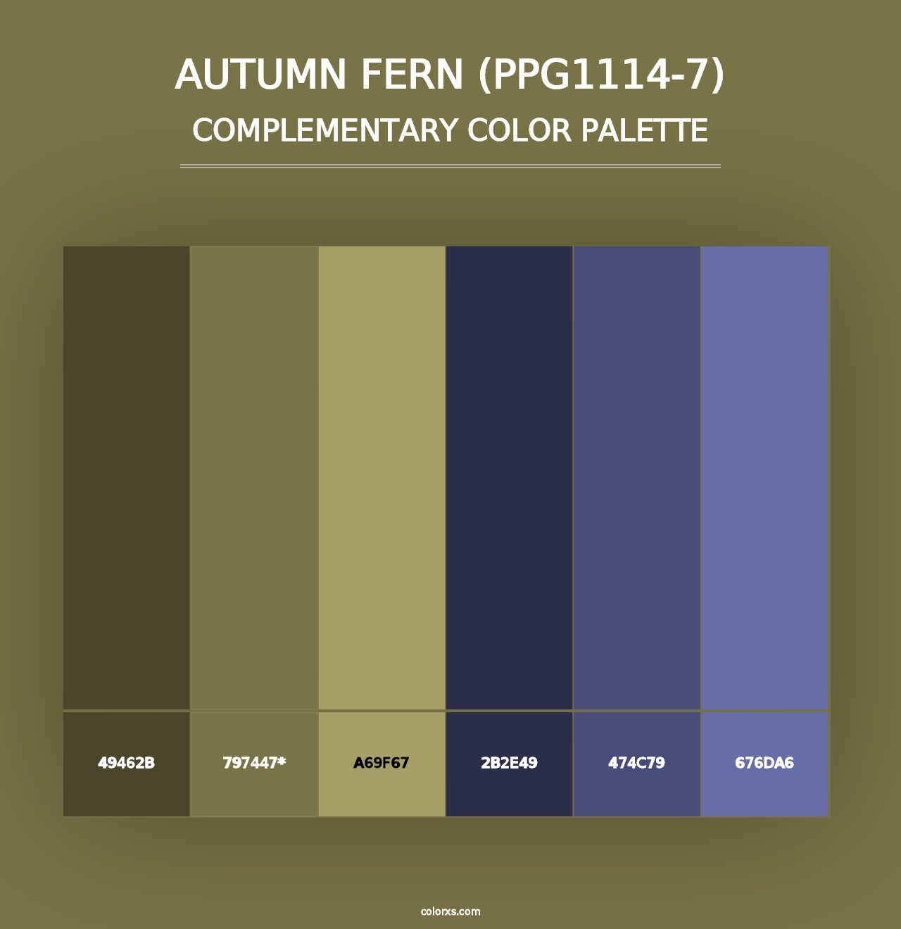 Autumn Fern (PPG1114-7) - Complementary Color Palette