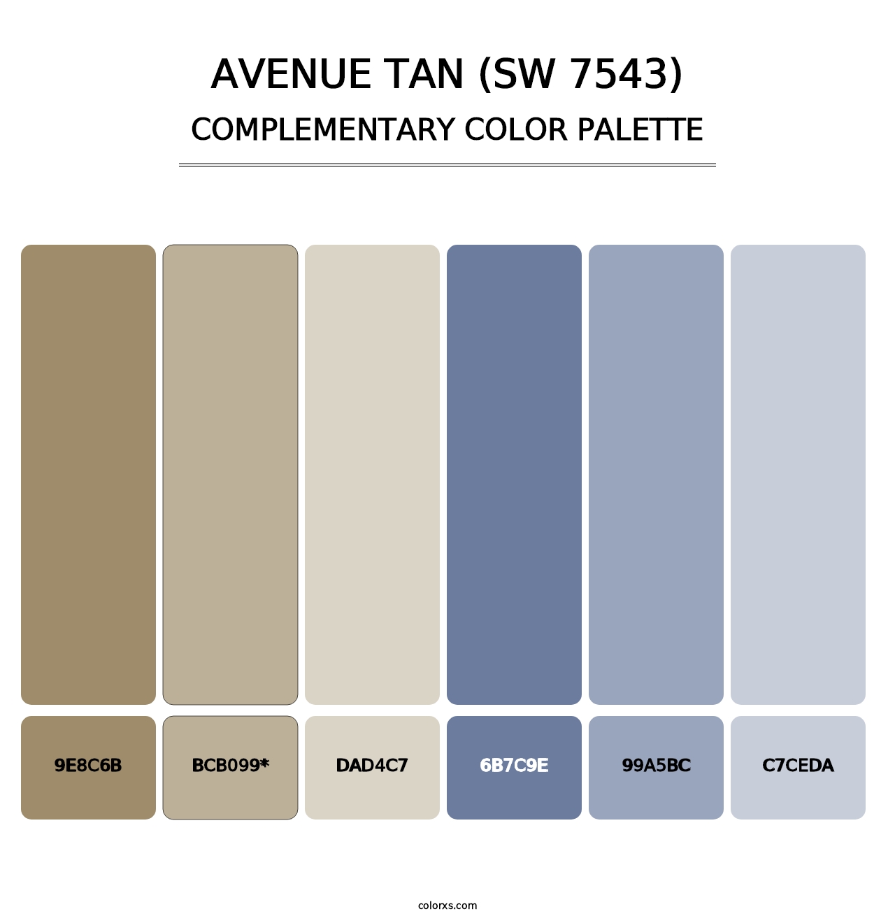 Avenue Tan (SW 7543) - Complementary Color Palette