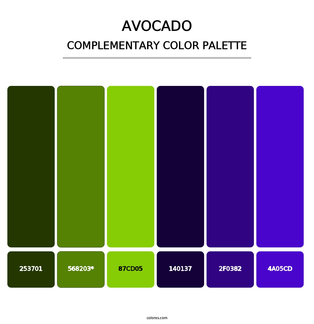 Avocado - Complementary Color Palette