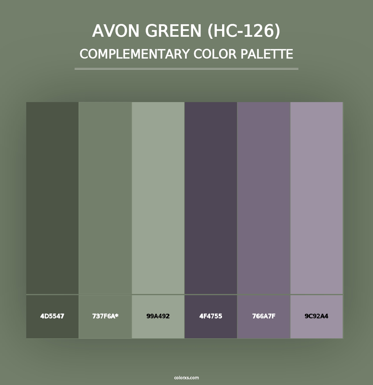 Avon Green (HC-126) - Complementary Color Palette