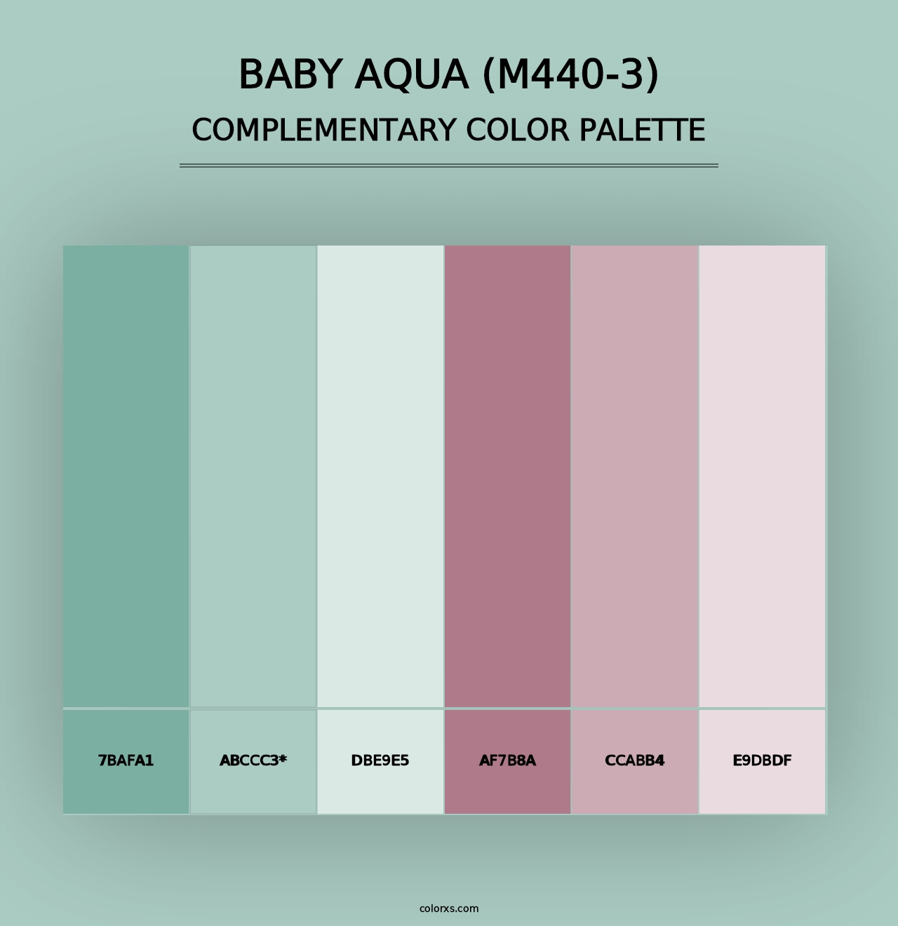 Baby Aqua (M440-3) - Complementary Color Palette