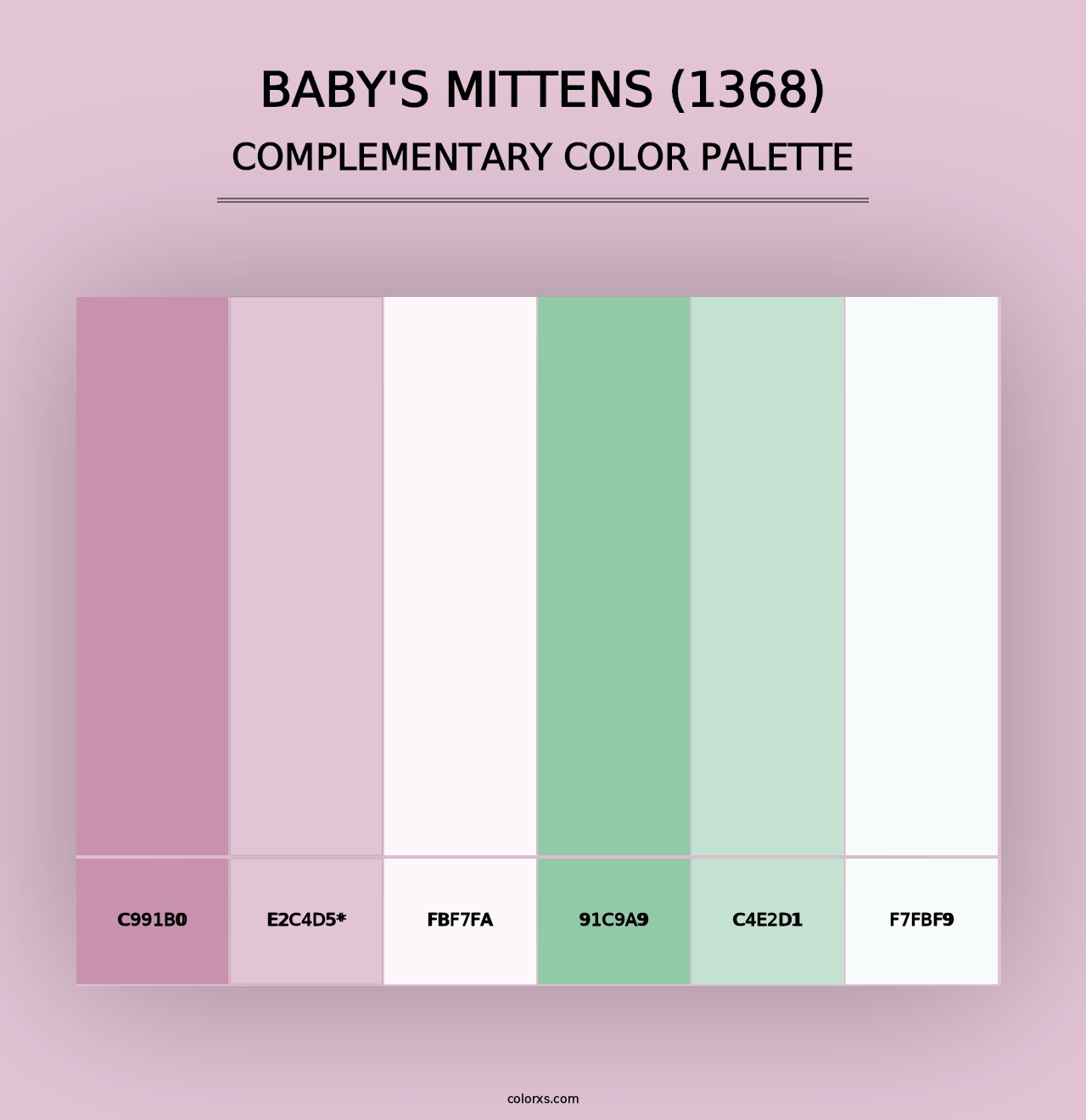 Baby's Mittens (1368) - Complementary Color Palette