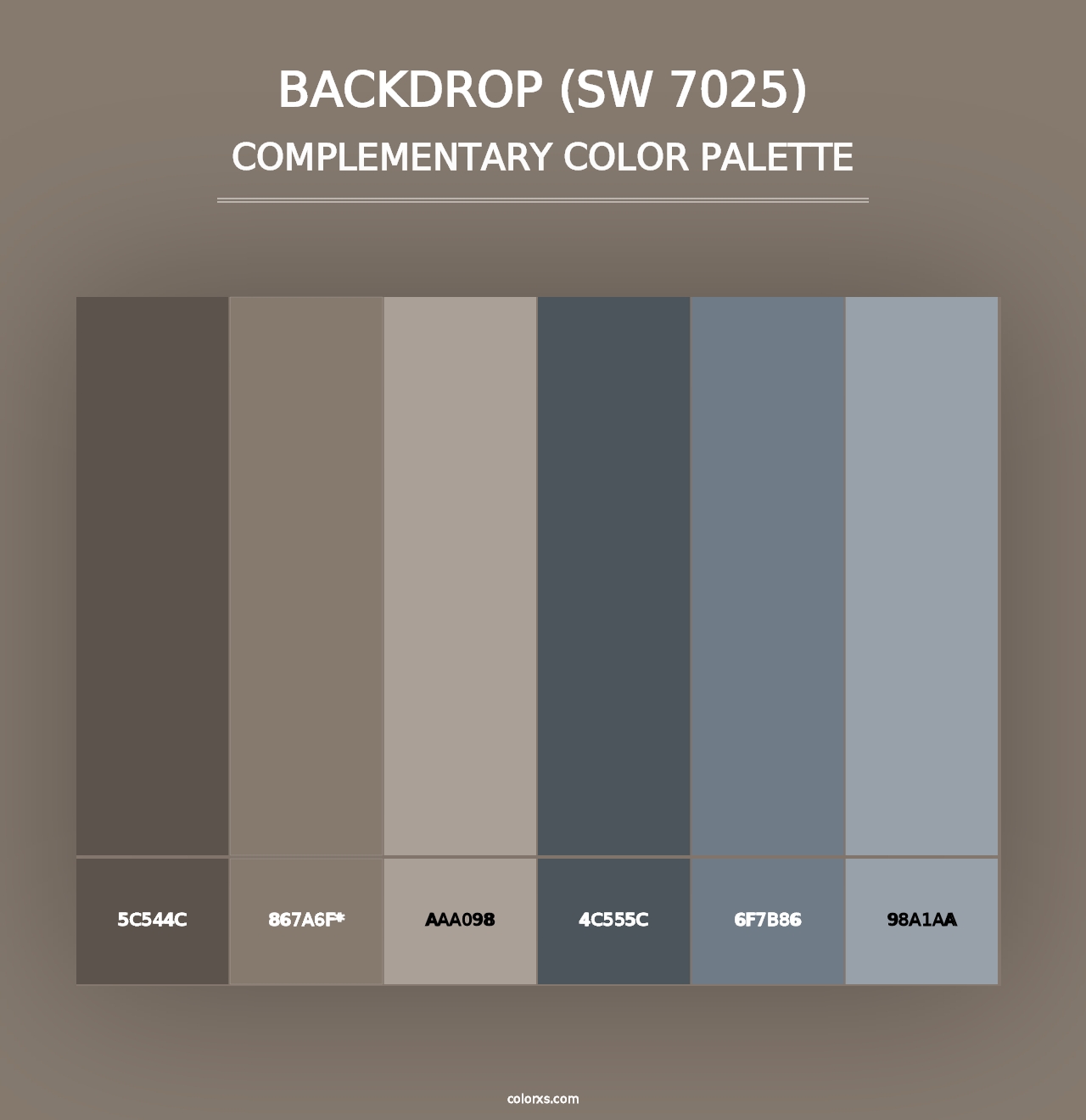 Backdrop (SW 7025) - Complementary Color Palette