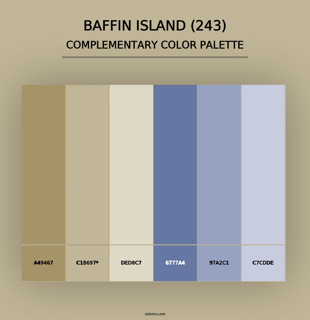 Baffin Island (243) - Complementary Color Palette