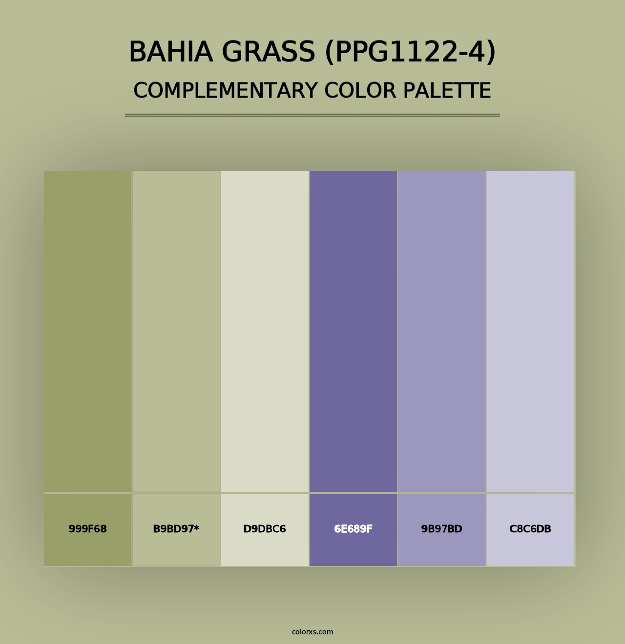 Bahia Grass (PPG1122-4) - Complementary Color Palette