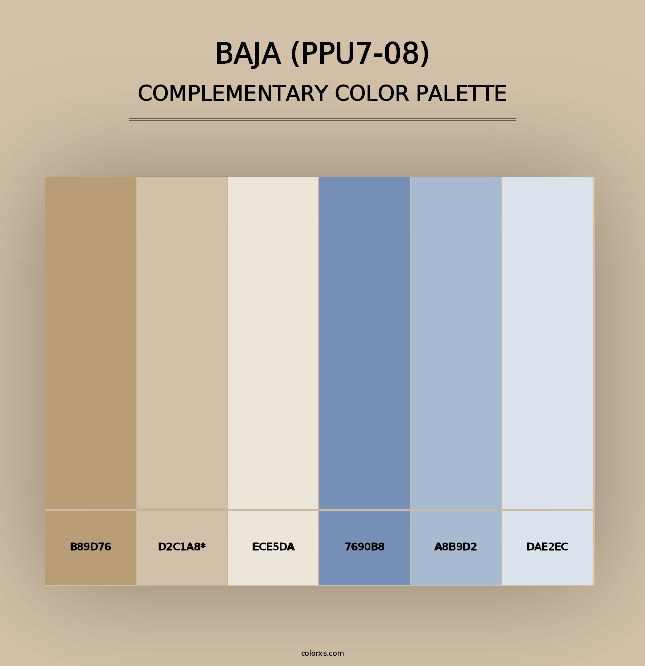 Baja (PPU7-08) - Complementary Color Palette