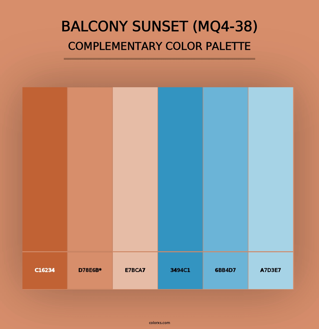 Balcony Sunset (MQ4-38) - Complementary Color Palette