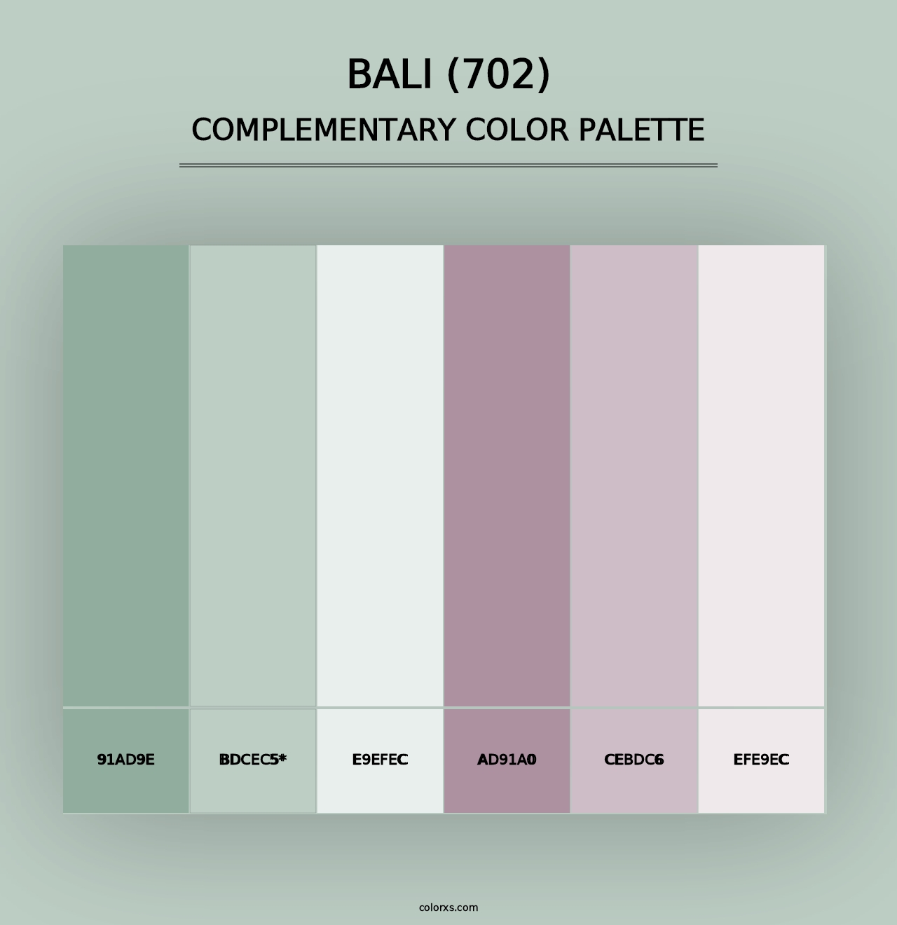 Bali (702) - Complementary Color Palette