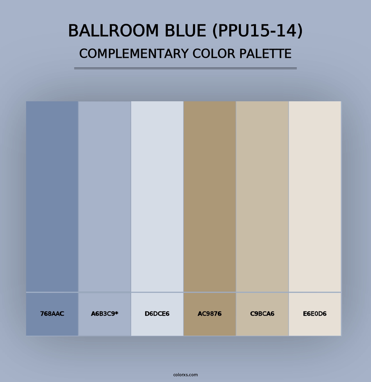 Ballroom Blue (PPU15-14) - Complementary Color Palette