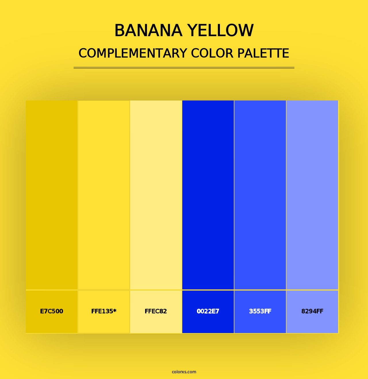 Banana Yellow - Complementary Color Palette