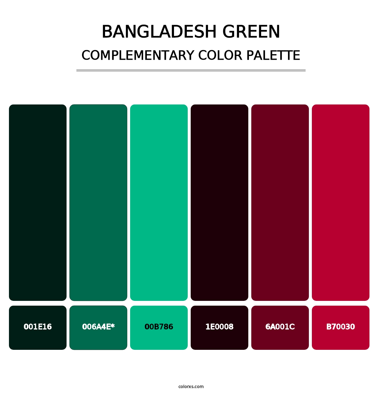 Bangladesh Green - Complementary Color Palette