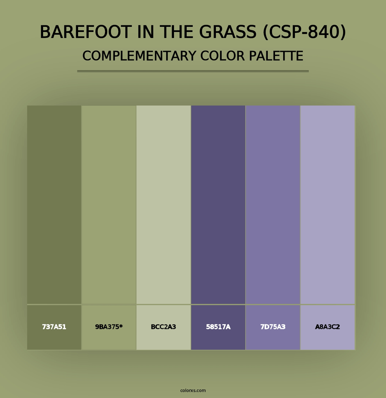 Barefoot in the Grass (CSP-840) - Complementary Color Palette