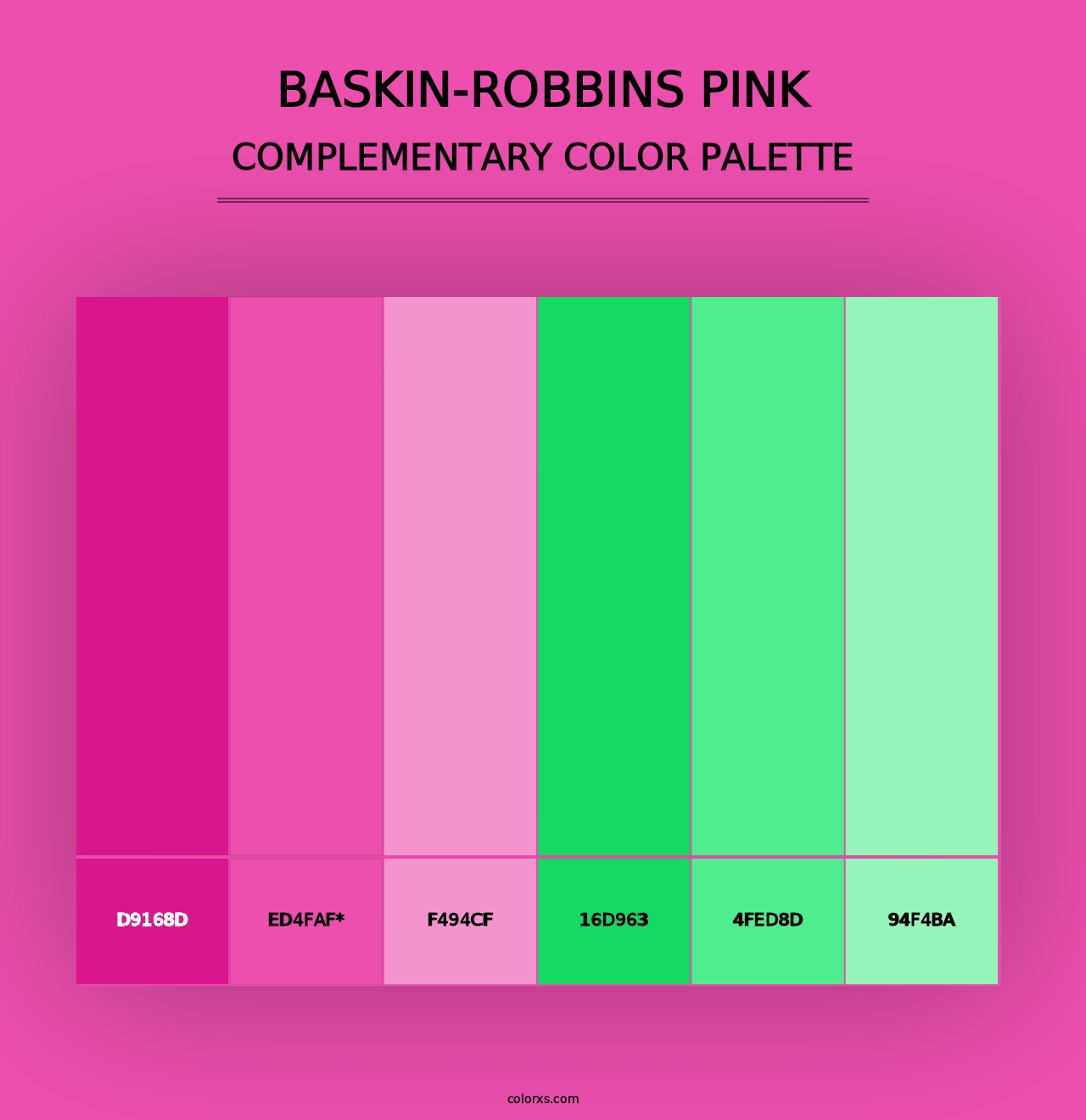 Baskin-Robbins Pink - Complementary Color Palette