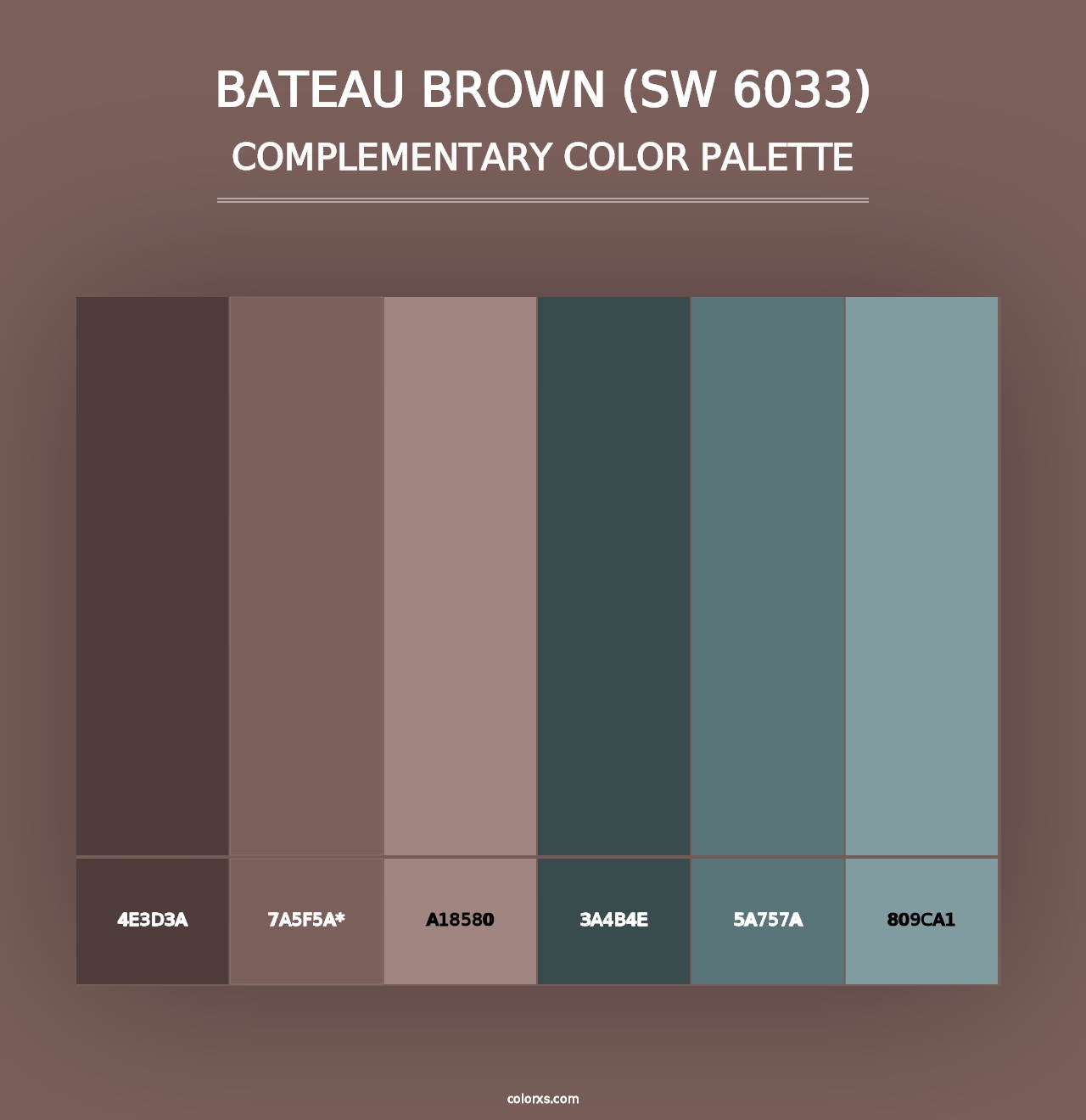 Bateau Brown (SW 6033) - Complementary Color Palette