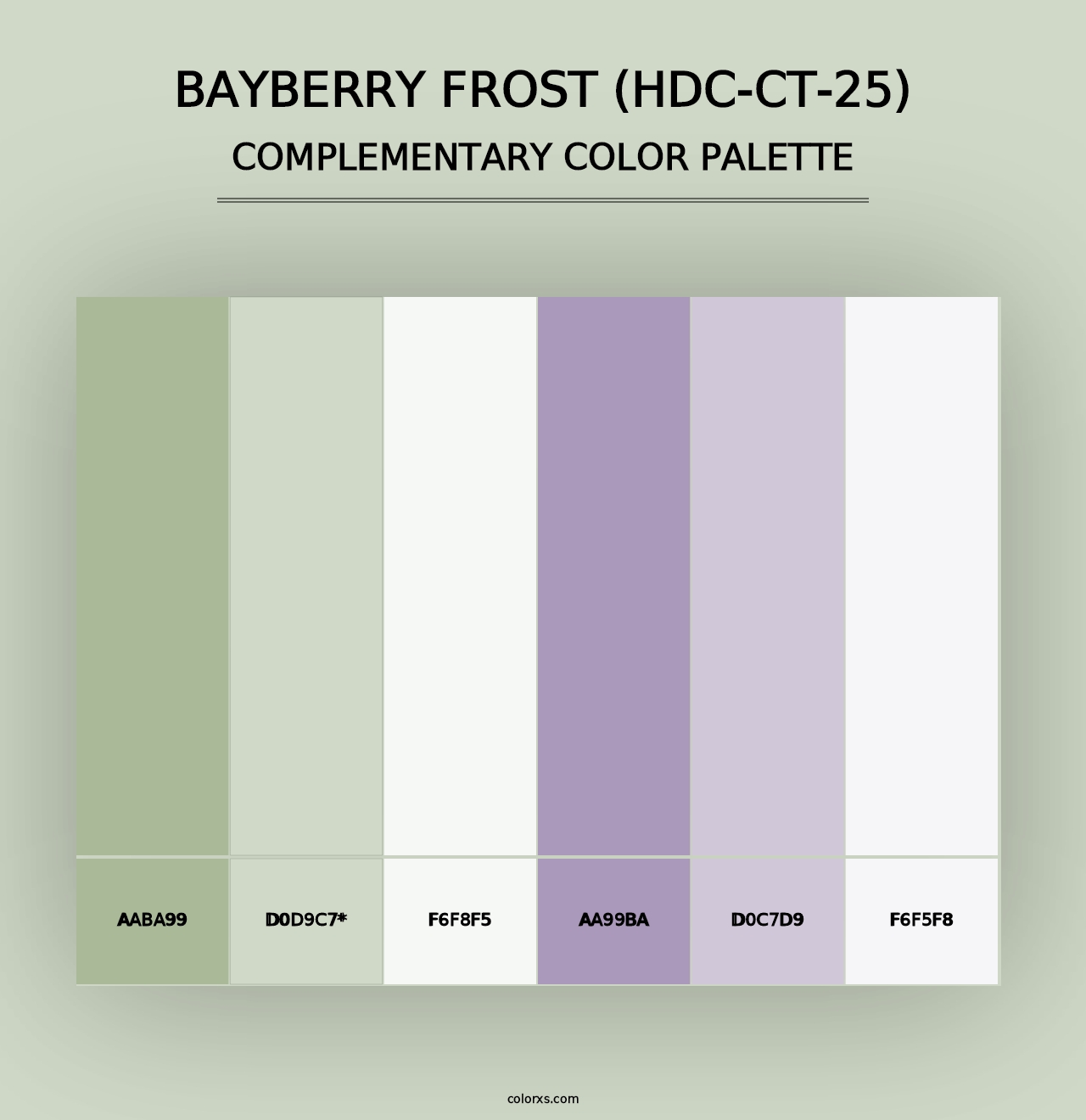 Bayberry Frost (HDC-CT-25) - Complementary Color Palette