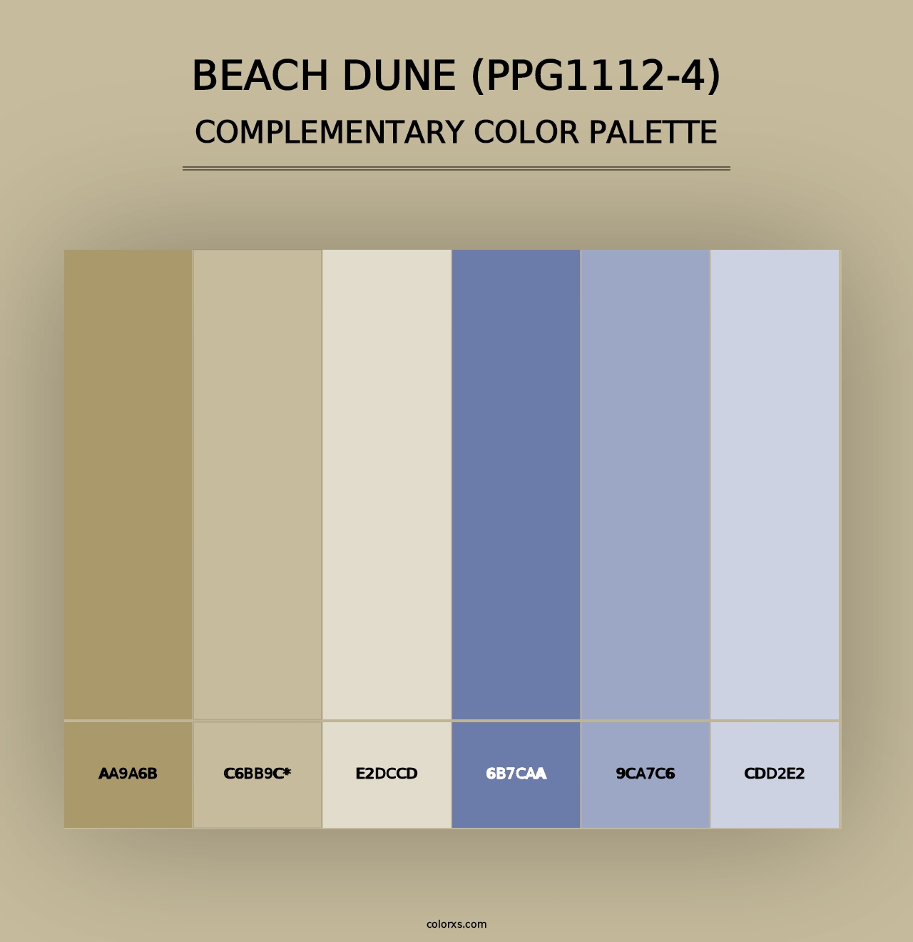 Beach Dune (PPG1112-4) - Complementary Color Palette