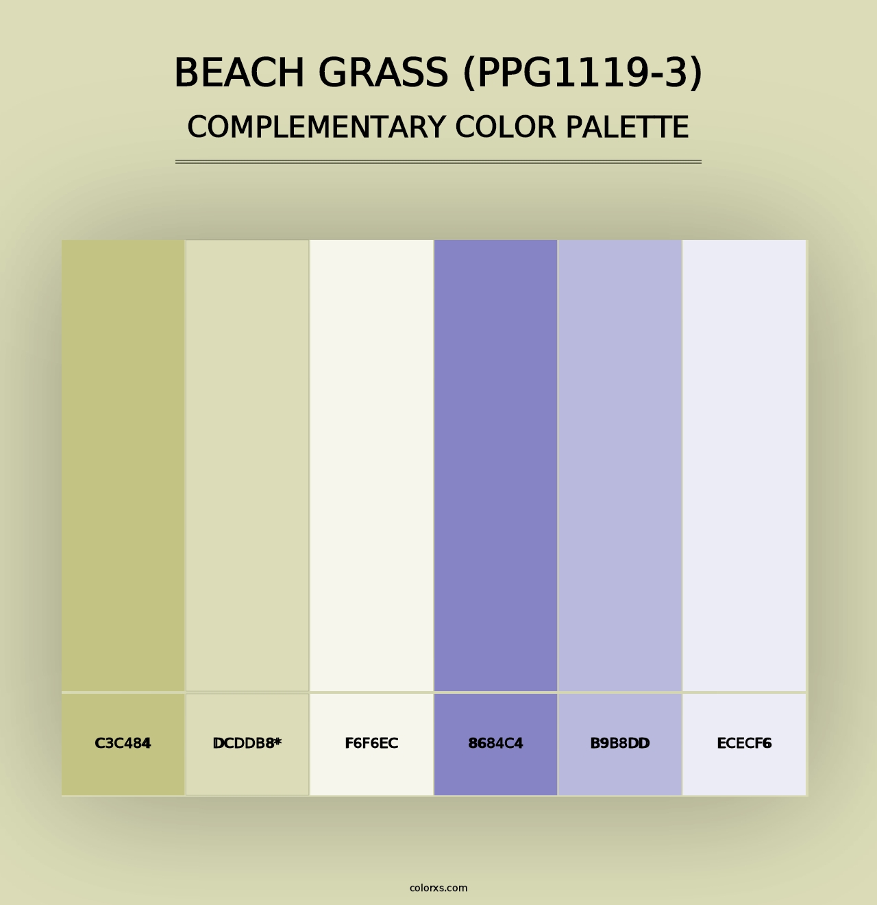 Beach Grass (PPG1119-3) - Complementary Color Palette