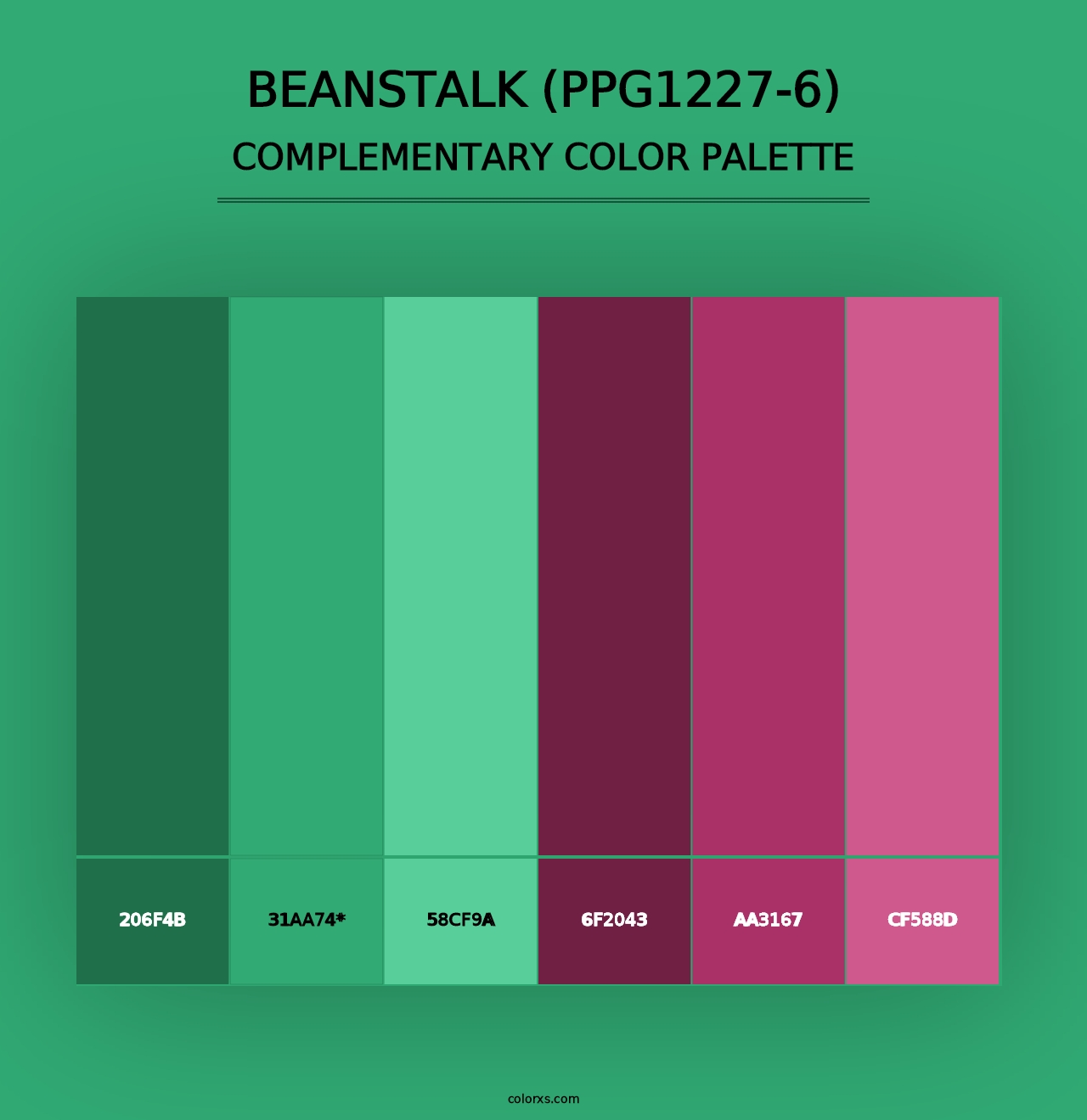 Beanstalk (PPG1227-6) - Complementary Color Palette