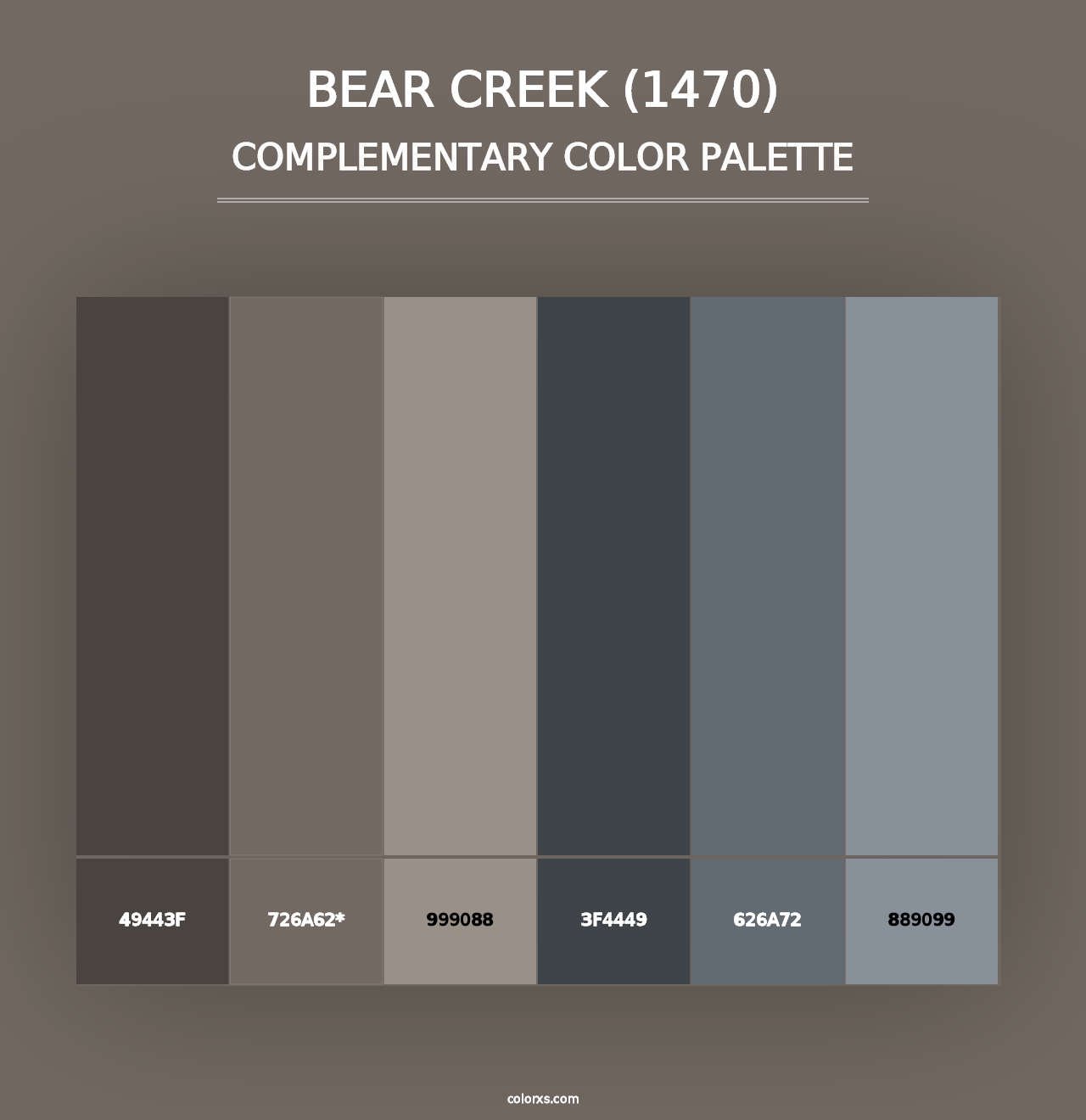 Bear Creek (1470) - Complementary Color Palette