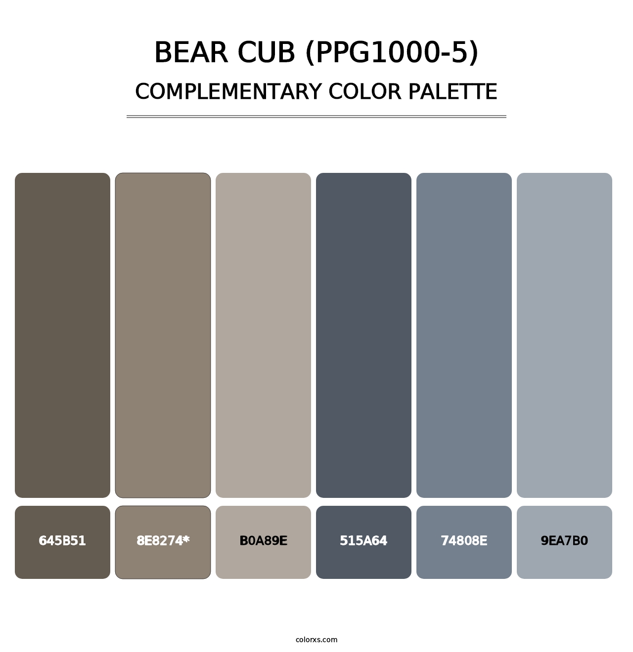 Bear Cub (PPG1000-5) - Complementary Color Palette