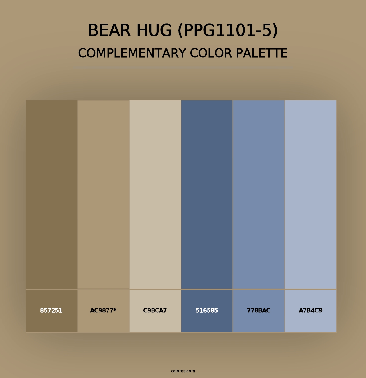 Bear Hug (PPG1101-5) - Complementary Color Palette