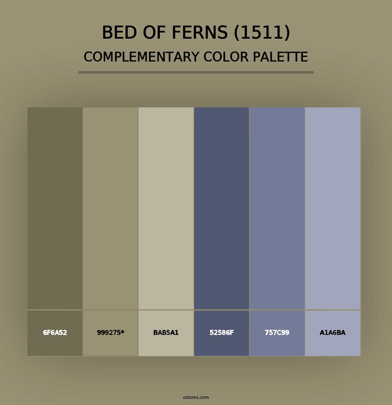 Bed of Ferns (1511) - Complementary Color Palette