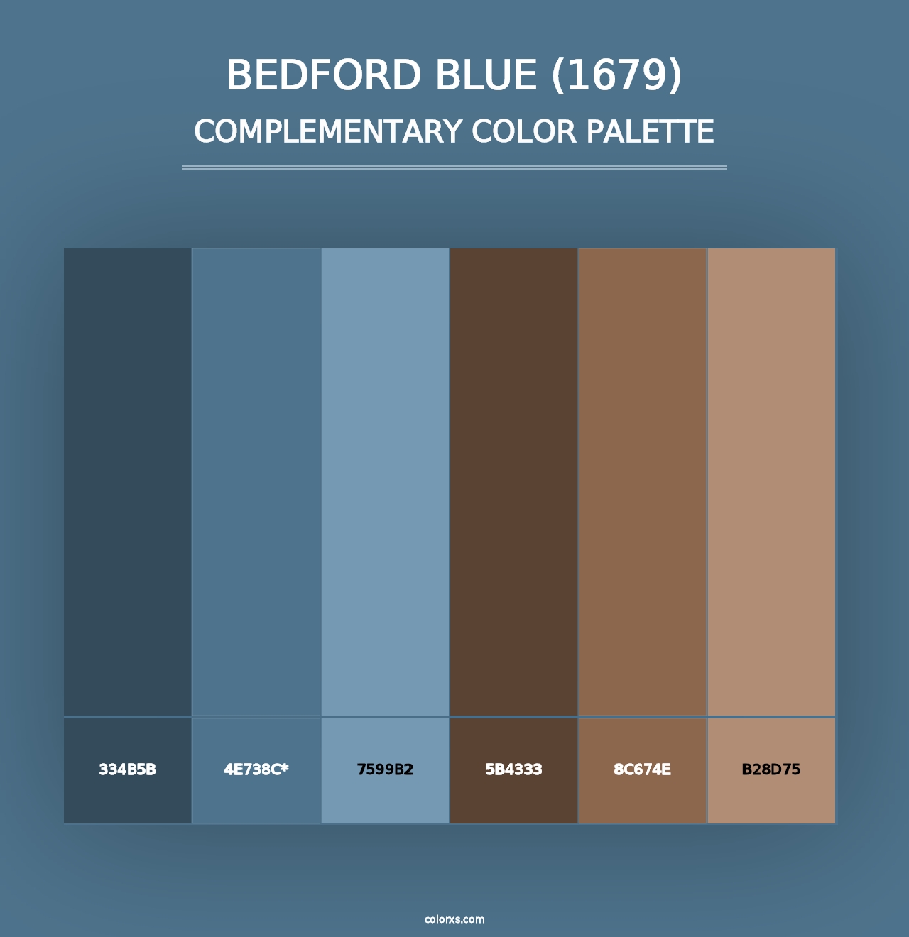 Bedford Blue (1679) - Complementary Color Palette