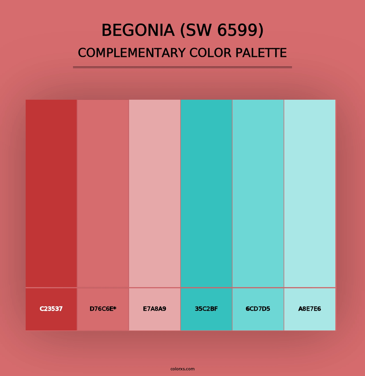 Begonia (SW 6599) - Complementary Color Palette