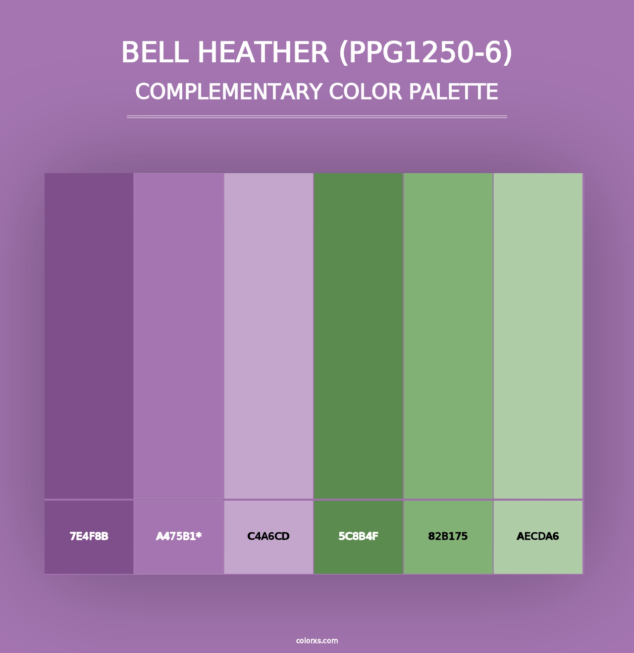 Bell Heather (PPG1250-6) - Complementary Color Palette