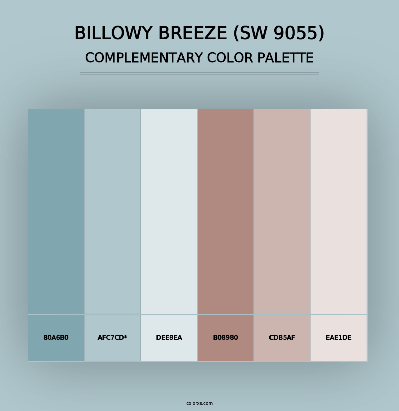 Billowy Breeze (SW 9055) - Complementary Color Palette