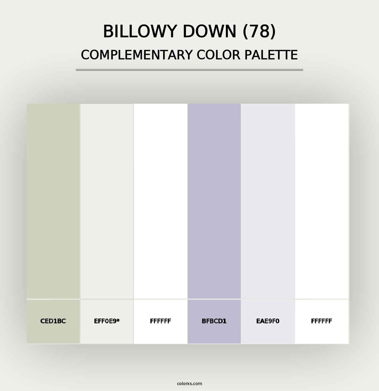 Billowy Down (78) - Complementary Color Palette