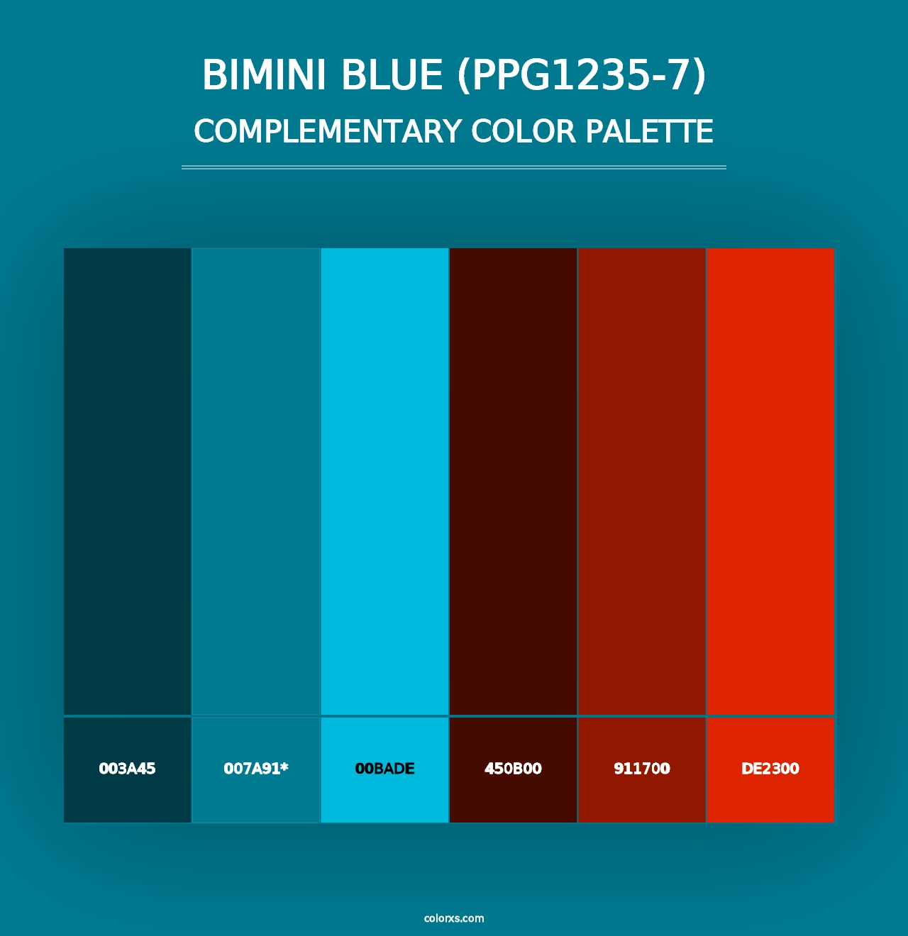 Bimini Blue (PPG1235-7) - Complementary Color Palette