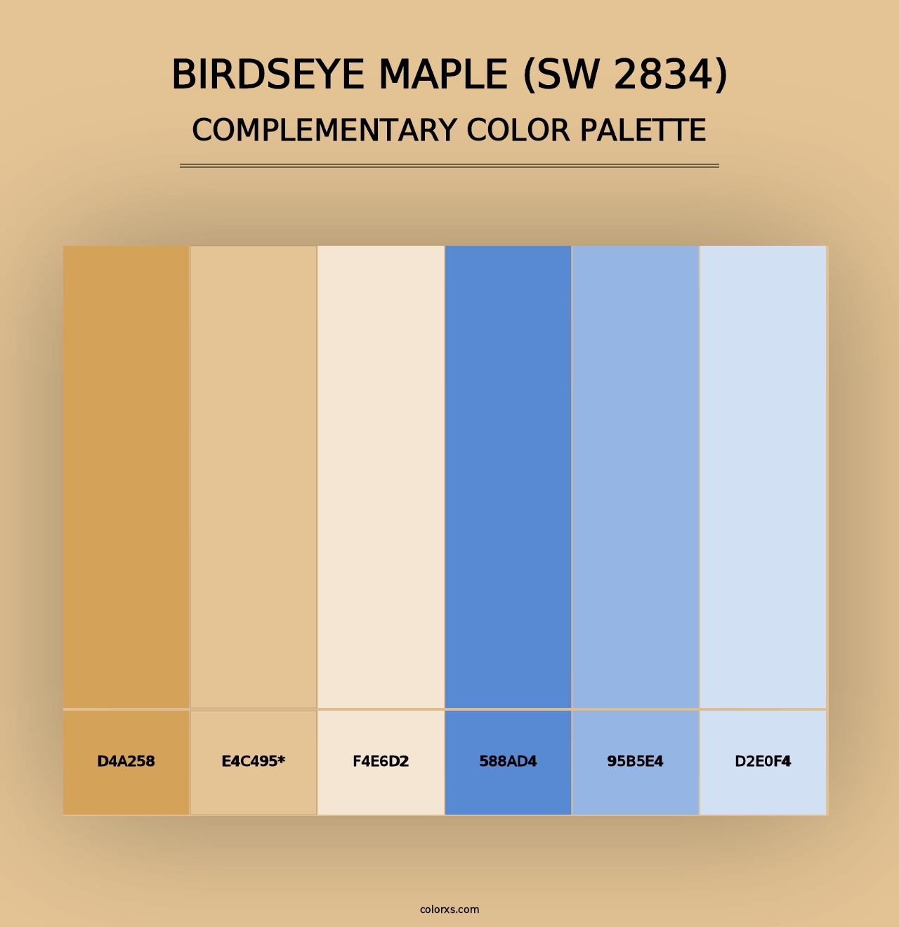 Birdseye Maple (SW 2834) - Complementary Color Palette