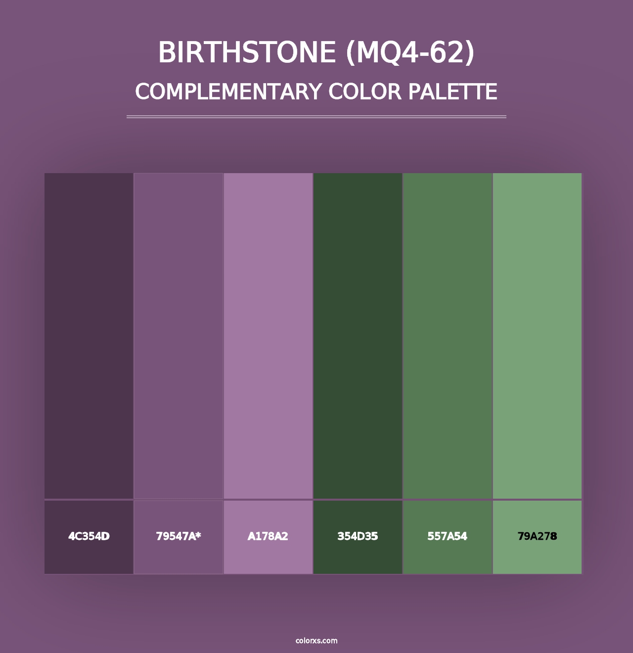 Birthstone (MQ4-62) - Complementary Color Palette