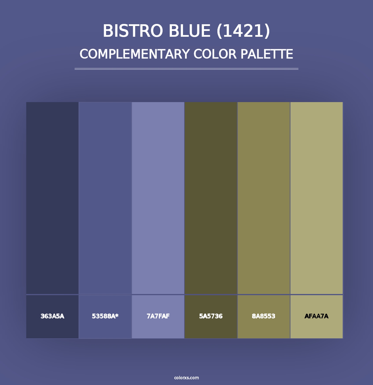 Bistro Blue (1421) - Complementary Color Palette