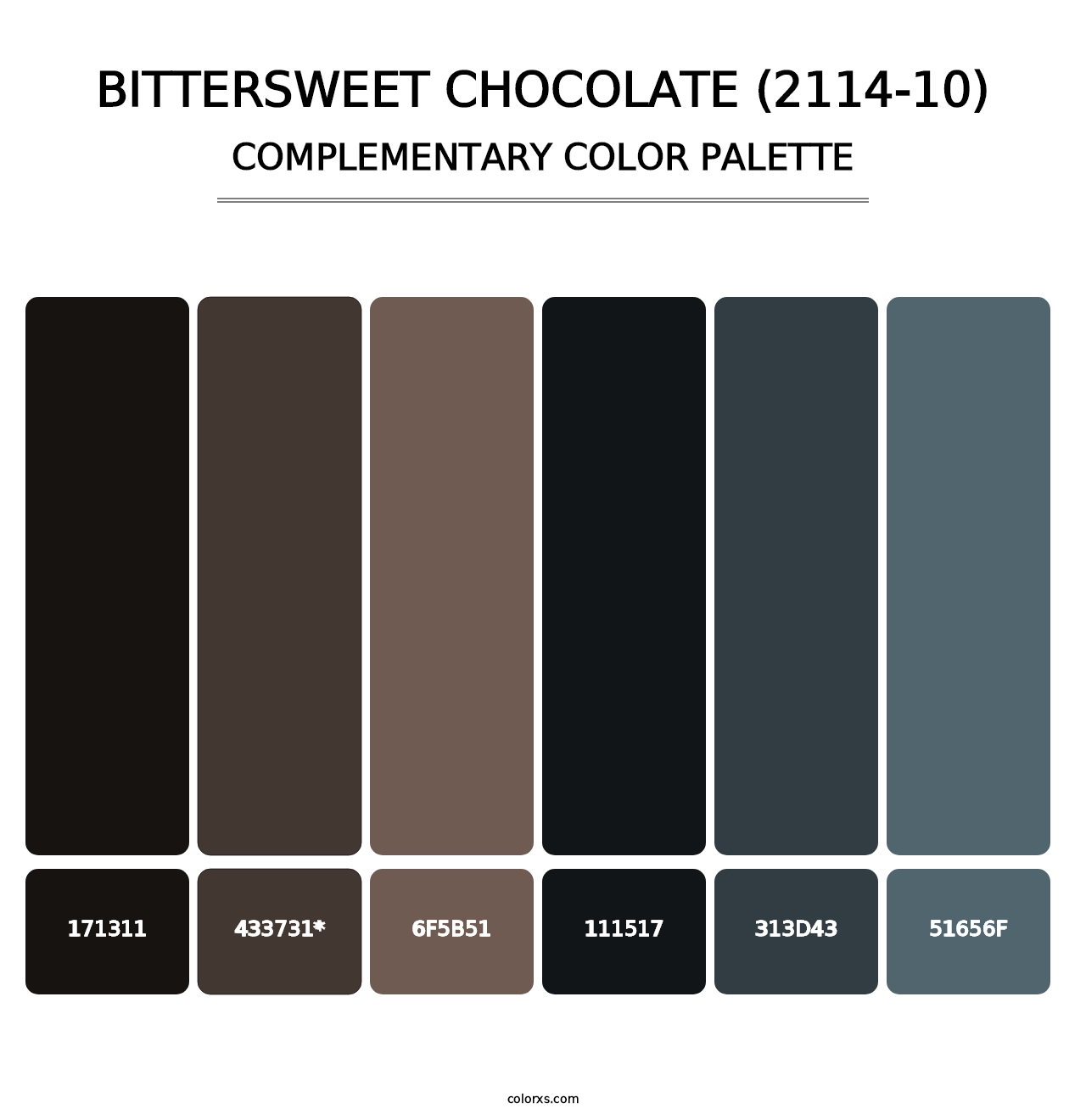 Bittersweet Chocolate (2114-10) - Complementary Color Palette