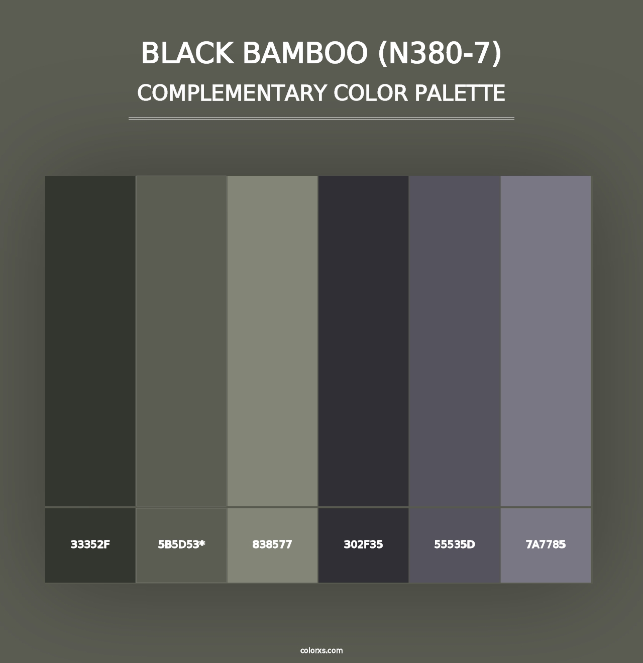 Black Bamboo (N380-7) - Complementary Color Palette