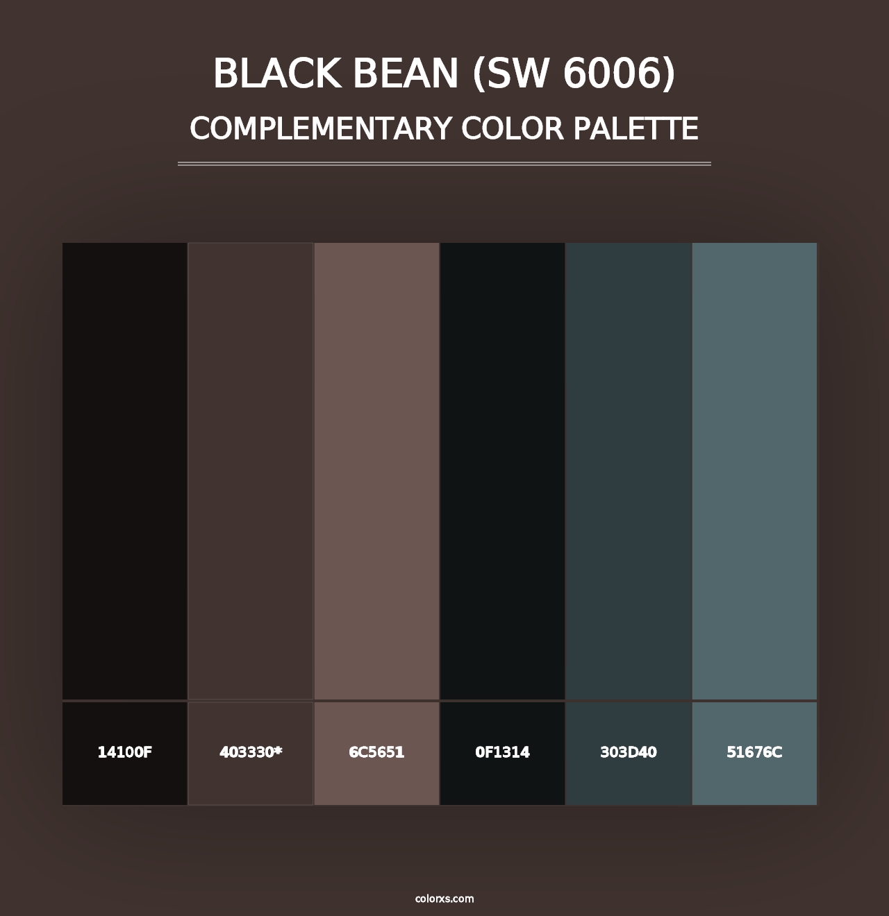 Black Bean (SW 6006) - Complementary Color Palette