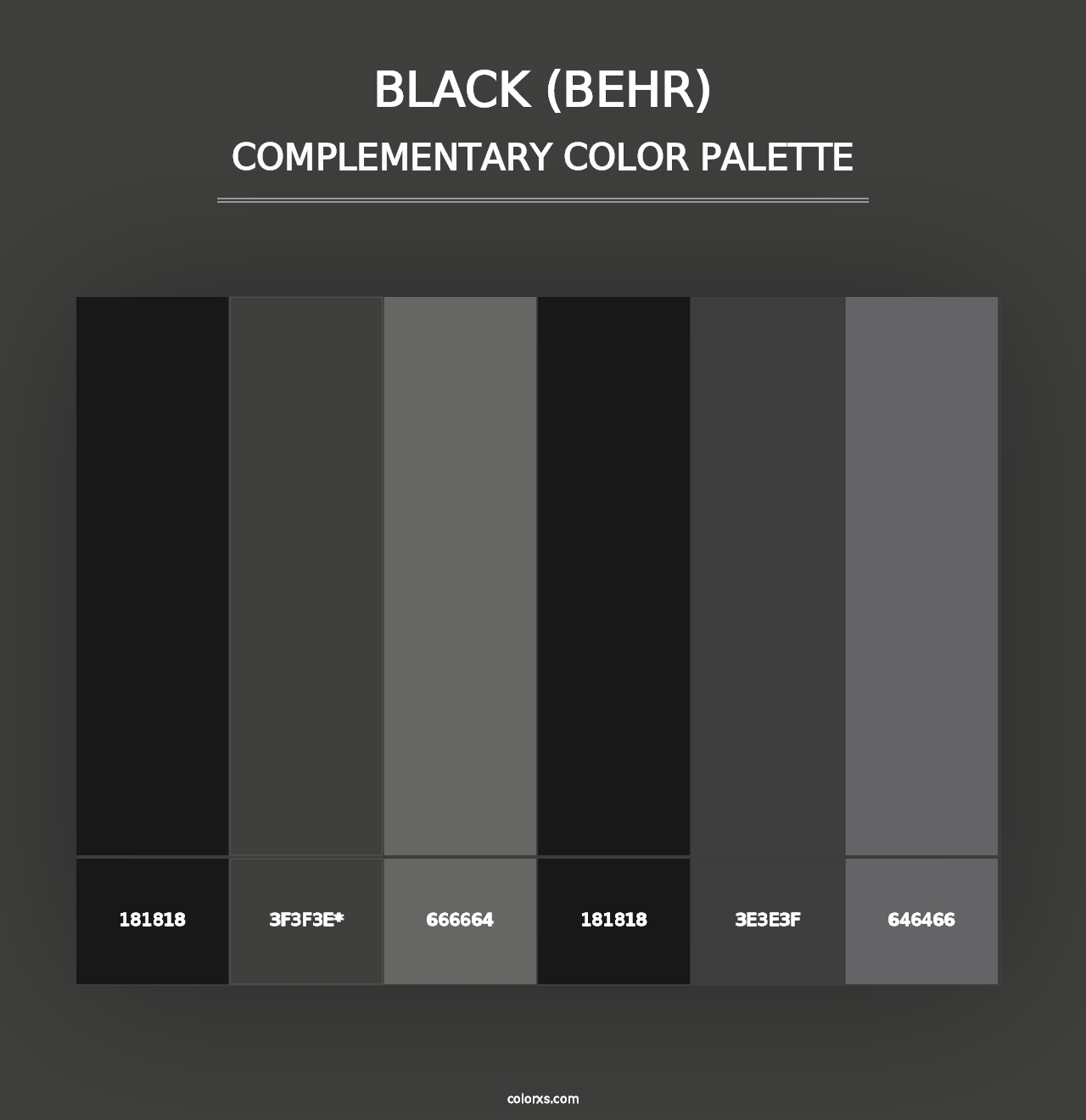 Black (Behr) - Complementary Color Palette