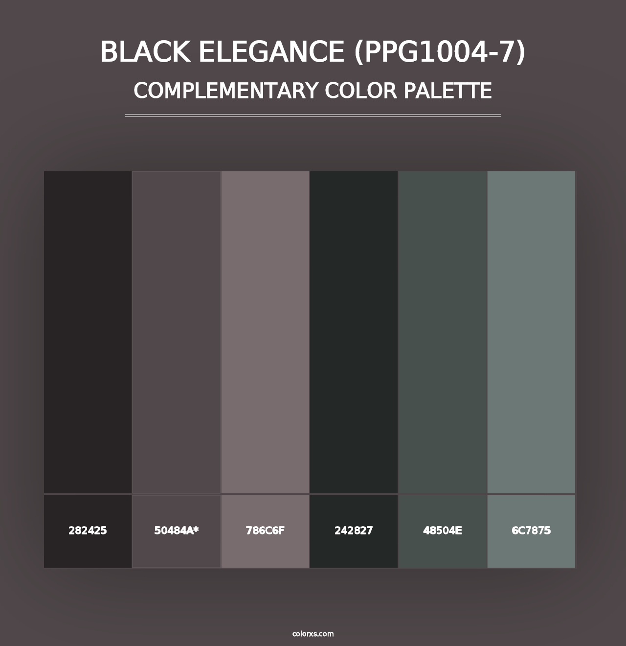 Black Elegance (PPG1004-7) - Complementary Color Palette