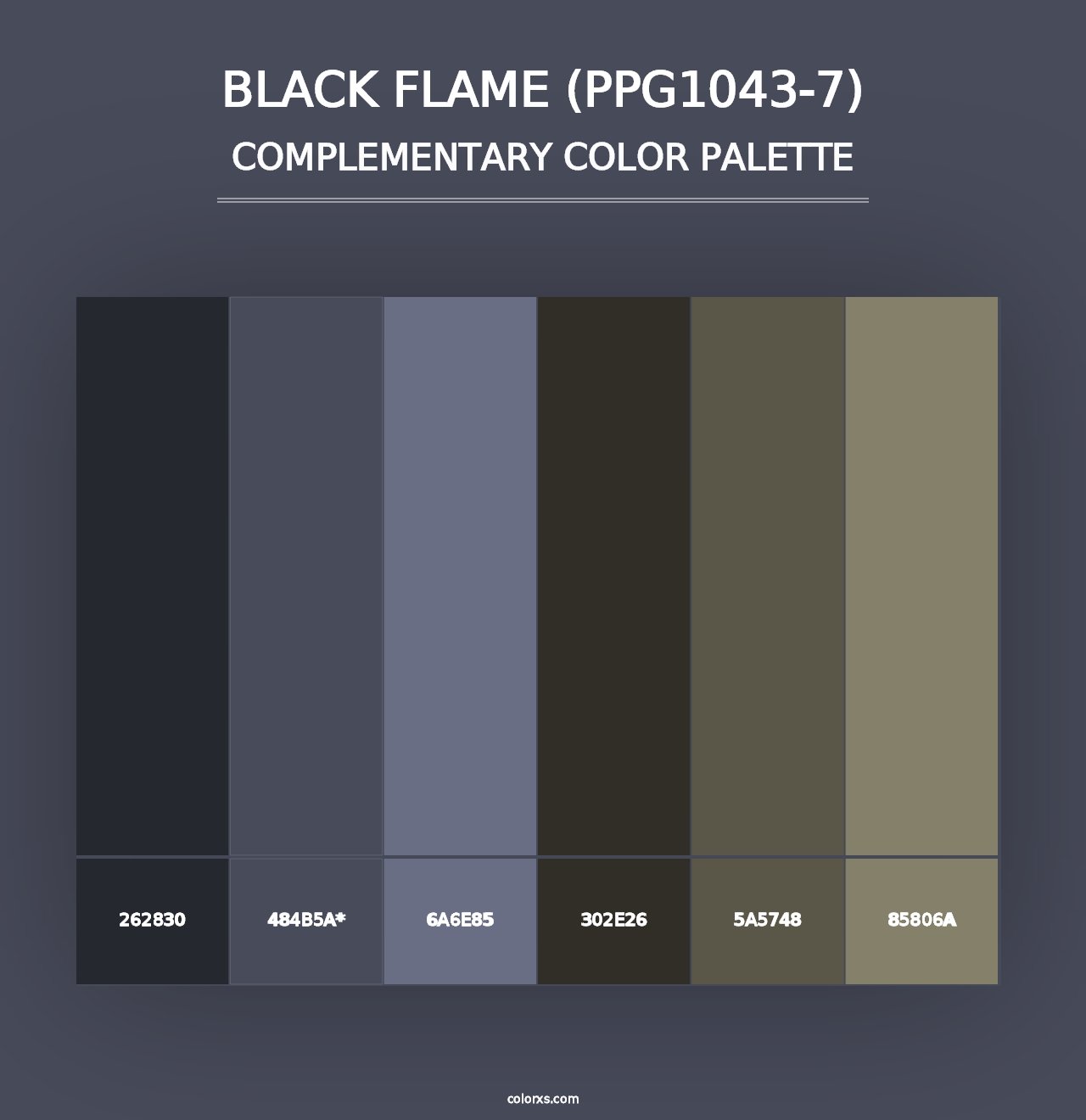 Black Flame (PPG1043-7) - Complementary Color Palette