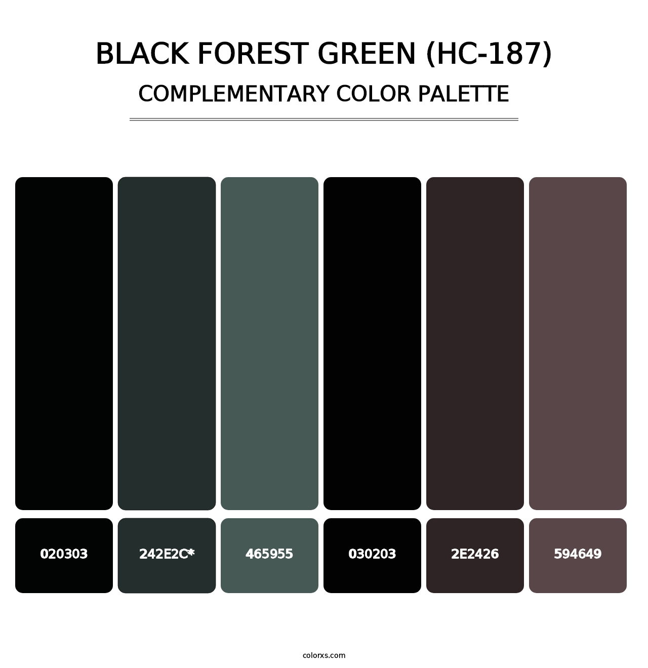 Black Forest Green (HC-187) - Complementary Color Palette