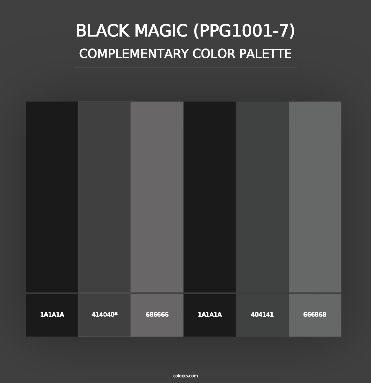 Black Magic (PPG1001-7) - Complementary Color Palette