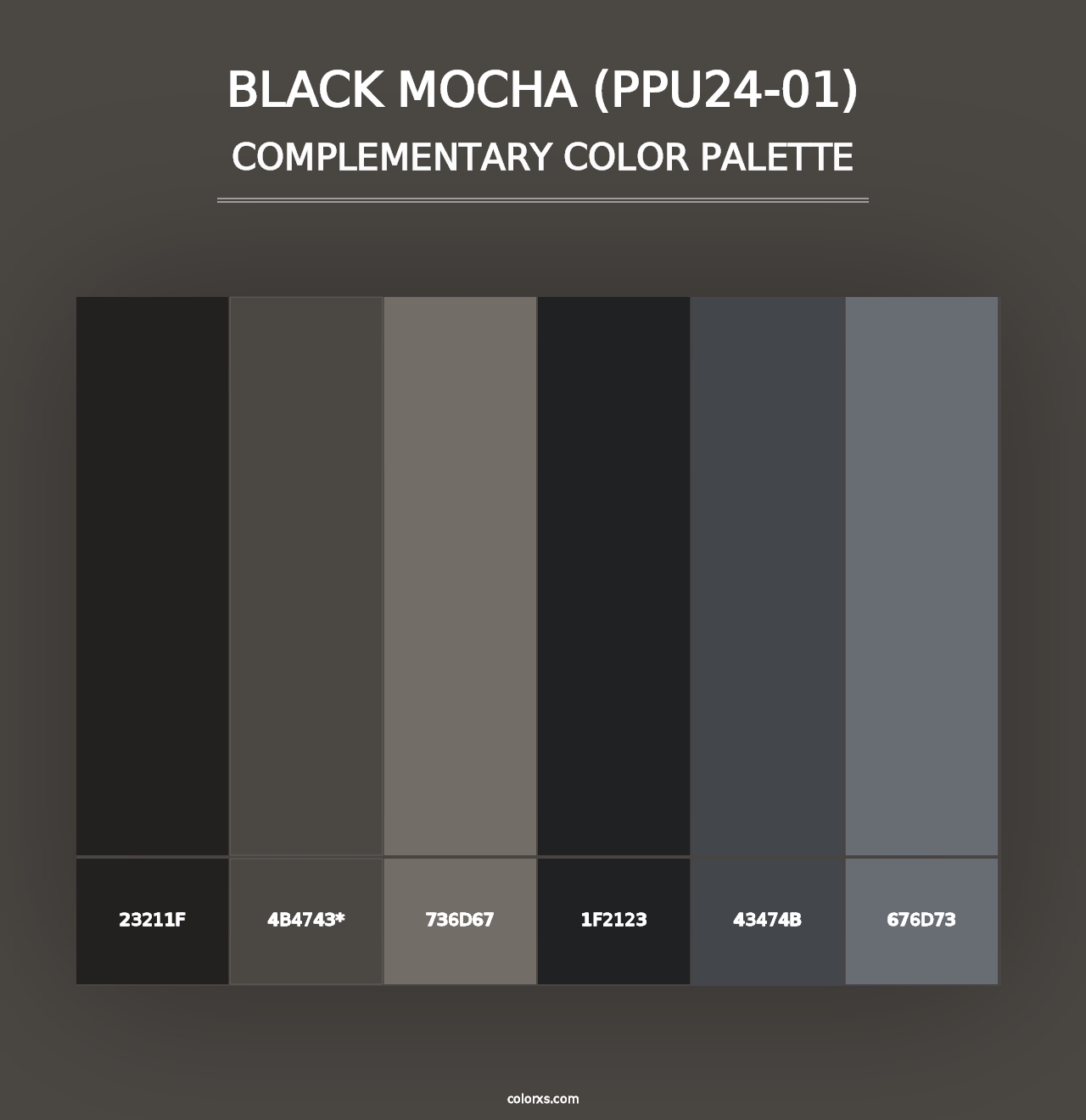 Black Mocha (PPU24-01) - Complementary Color Palette